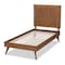 Baxton Studio Amira Mid-Century Modern Transitional Ash Walnut Finished Wood Twin Size Platform Bed 180-11154-11159-Zoro - alternate 6